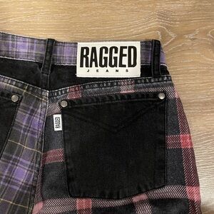 Ragged Jeans women’s Black & Plaid Patchwork Jeans